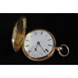 POCKET WATCH - a gold cased pocket watch (English hallmark but missing carat - just the lion &