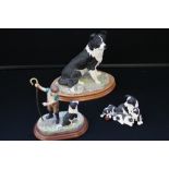 BORDER FINE ARTS - a large Border Collie and 'Come by Shep' figures by Border Fine Arts,