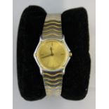 EBEL WATCH - an Ebel bi-metallic - steel and gold - ladies watch with gold dial,