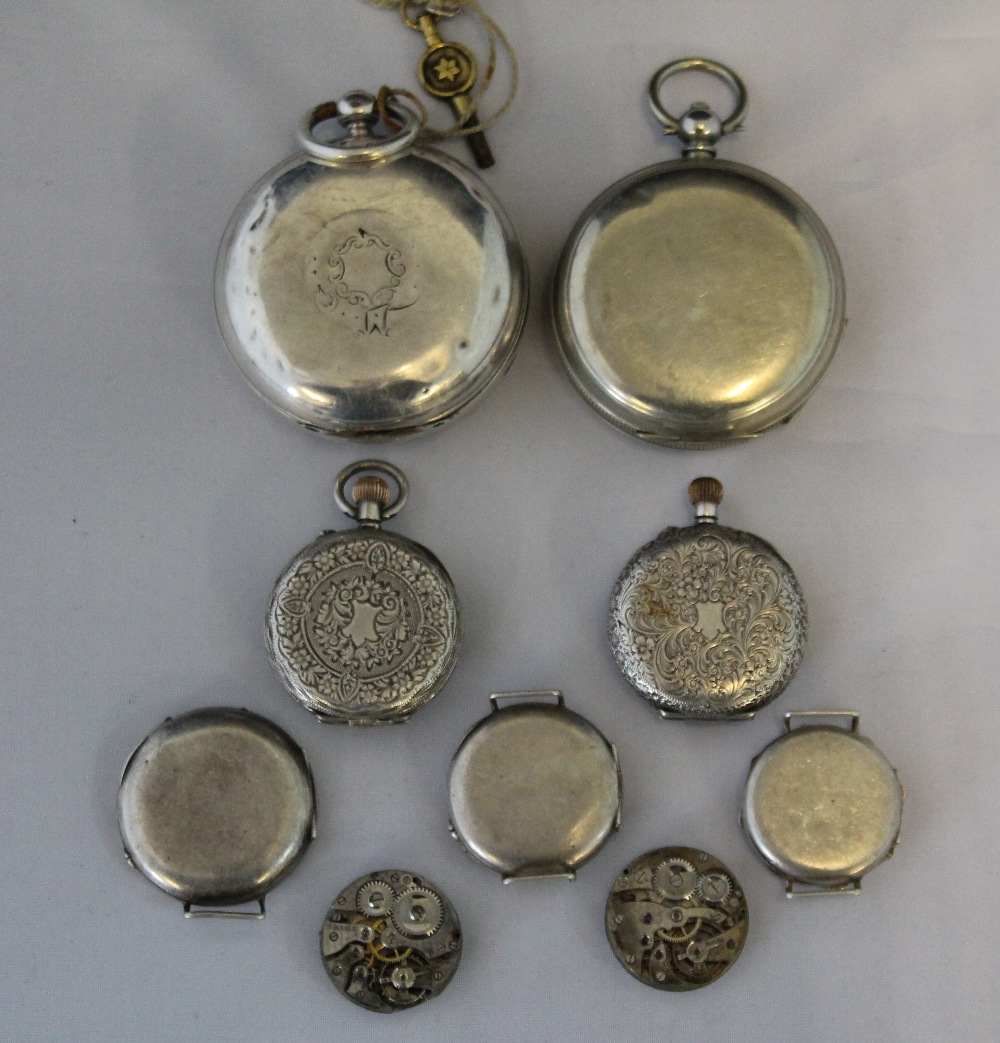SILVER POCKET WATCH - four pocket watches in total, - Image 2 of 2