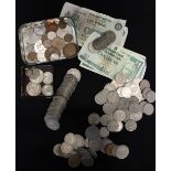 COINS - a selection of American and English coins & Scottish banknotes,