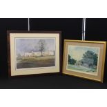 JOHN HESELTINE - two framed golfing prints to include a limited edition signed print of John