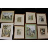 WATERCOLOURS - 8 framed and unframed watercolours, various scenes feature woodland,