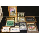 VINTAGE ADVERTISING MIRRORS - a selection of 12 vintage advertising mirrors relating to cars and