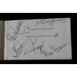 LIVERPOOL FOOTBALL CLUB AUTOGRAPHS - a faux leather autograph book featuring 12 player autographs