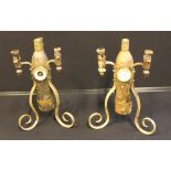 TRENCH ART - a pair of candelabra c1920