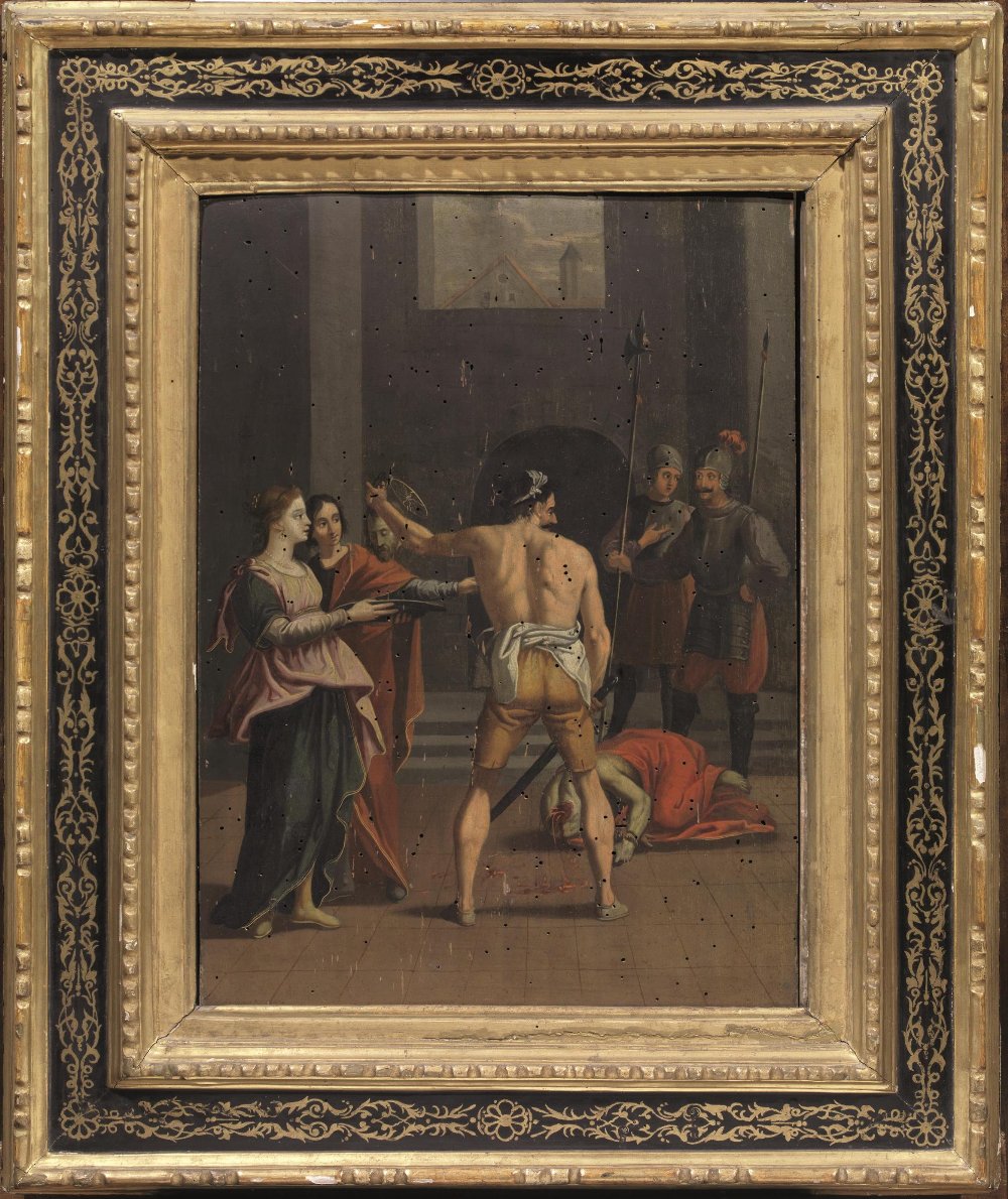 Scuola Italia centrale, sec. XVIIIDECOLLAZIONE DI SAN GIOVANNI BATTISTAolio su tavola, cm 49x34