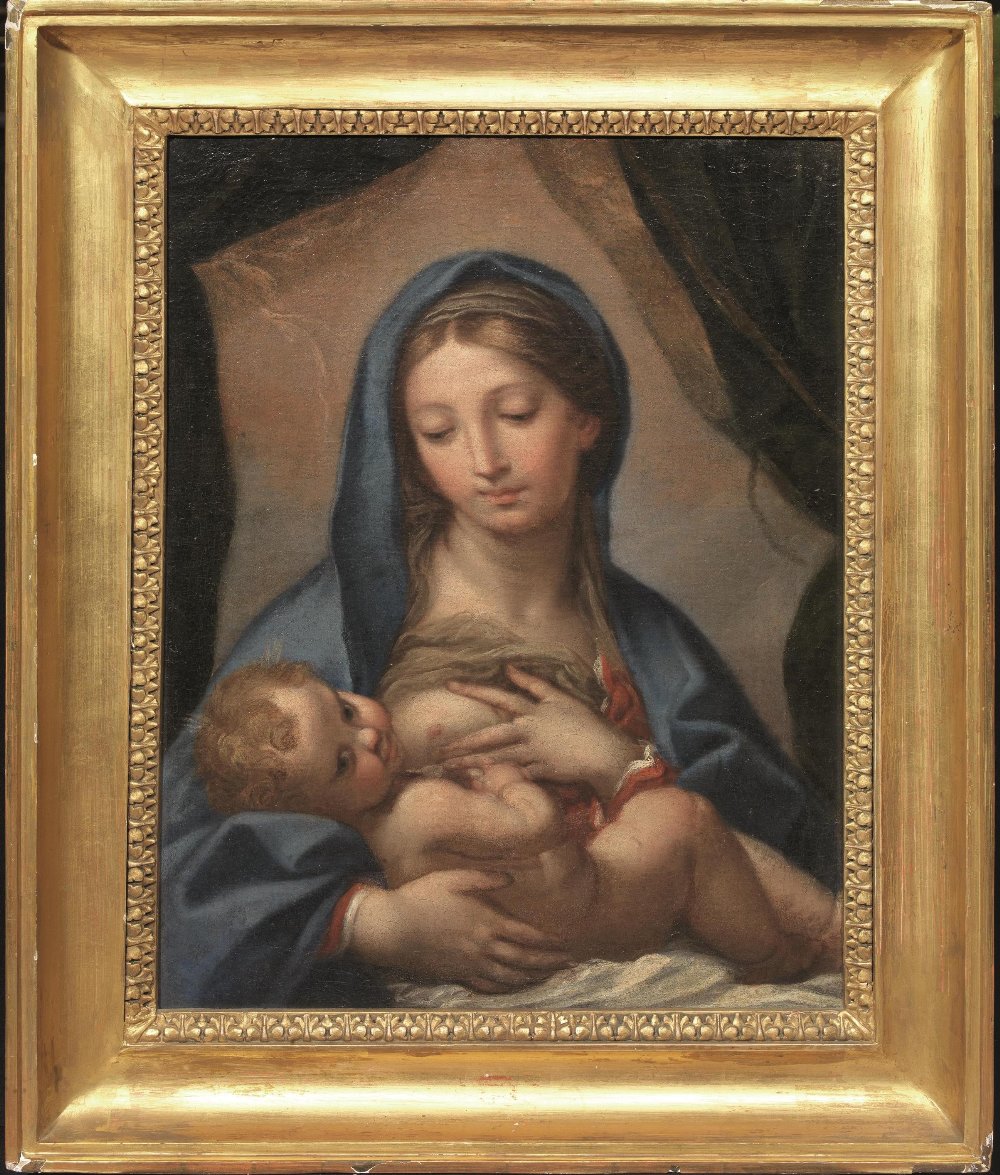 Scuola di Carlo Maratta, sec. XVIIMADONNA CON BAMBINOolio su tela, cm 58x43   Prezzo Partenza: 4000