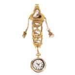 OROLOGIO DA TASCA FRERES WILS ET AMALRIC A GENEVE  N. 13371, CON CHATELAINE, 1780 CIRCA, IN ORO  e