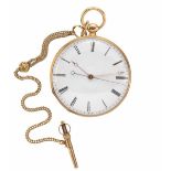 OROLOGIO DA TASCA  CON MOVIMENTO A SECONDI INDIPENDENTI, BREGUET, 1820 CIRCA, IN ORO GIALLO,