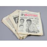 A collection of 1950s Boxing News magazi