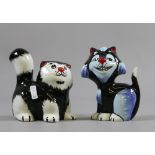 Two Lorna Bailey models of cats: Gnasher