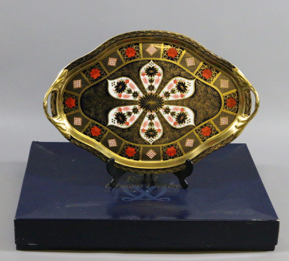 A large boxed Royal Crown Derby twin han - Image 4 of 4