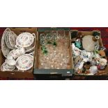 A box of miscellaneous ceramic ornaments