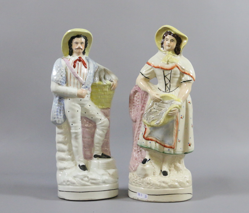 A pair of Victorian Staffordshire flatba