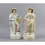 A pair of Victorian Staffordshire flatba