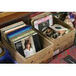 Two boxes of LP records and 45s mostly e