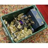 A box of old trophies and Trivial Pursui