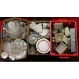 Three boxes of miscellaneous ceramics, g