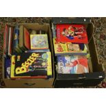 Two boxes of mostly childrens annuals an