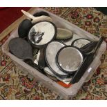 A box of assorted hand mirrors to includ