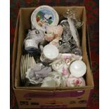 A box of miscellaneous to include glass