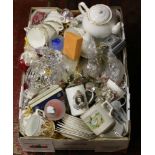 A box of miscellaneous ceramics and glas