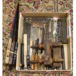 A box of joiners tools, hand saws, set s