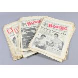 Thirty five 1955 Boxing News Magazines.