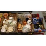 Three boxes of miscellaneous ceramics an