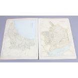 A collection of unframed Victorian maps