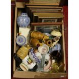 A box of miscellaneous ceramics, glasswa