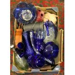 A box of miscellaneous to include blue g