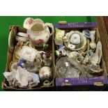 Two boxes of miscellaneous ceramics and