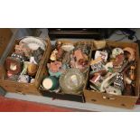 Three boxes of mixed china, glass and or