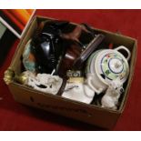 A box of miscellaneous ceramics to inclu