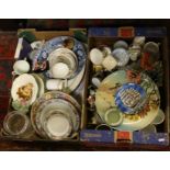 Two boxes of miscellaneous china, crocke