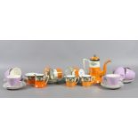 A Noritake six place coffee set decorate