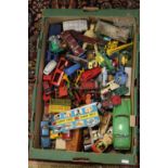 A box of Diecast model cars and lorries to include Matchbox and Corgi etc.