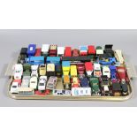 A tray lot of diecast model cars, vans and lorries to include Corgi and Matchbox examples.