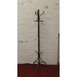A turned bentwood coat stand.