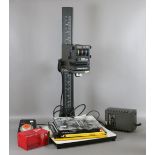 A Durst Mc05 c/s colour enlarger head with column and base board, mains and transformer unit,