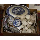 A box of ceramics to include English teawares, Royal Grafton and Booths,