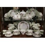 A Wedgwood six place tea service including two milk jugs, one teapot, one sugar bowl,