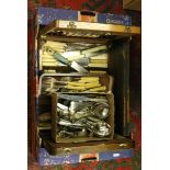 A collection of cutlery to include cased and loose examples.