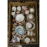 A box of ceramics to include teawares, Royal Stafford, Heathcote etc.