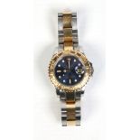A ladies Rolex oyster perpetual date Yacht Master automatic bi metal wristwatch. With rotating bezel