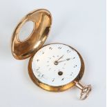 A George III 18 carat gold cased half hunter fusee pocket watch by Watson & Marshall, Edinburgh.