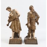 Two Ernst Wahliss Austrian pottery figures of Turkish water carriers. Painted with naturalistic