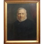 A late Victorian English school gilt framed oil painting, portrait of a bearded kindly gentleman,